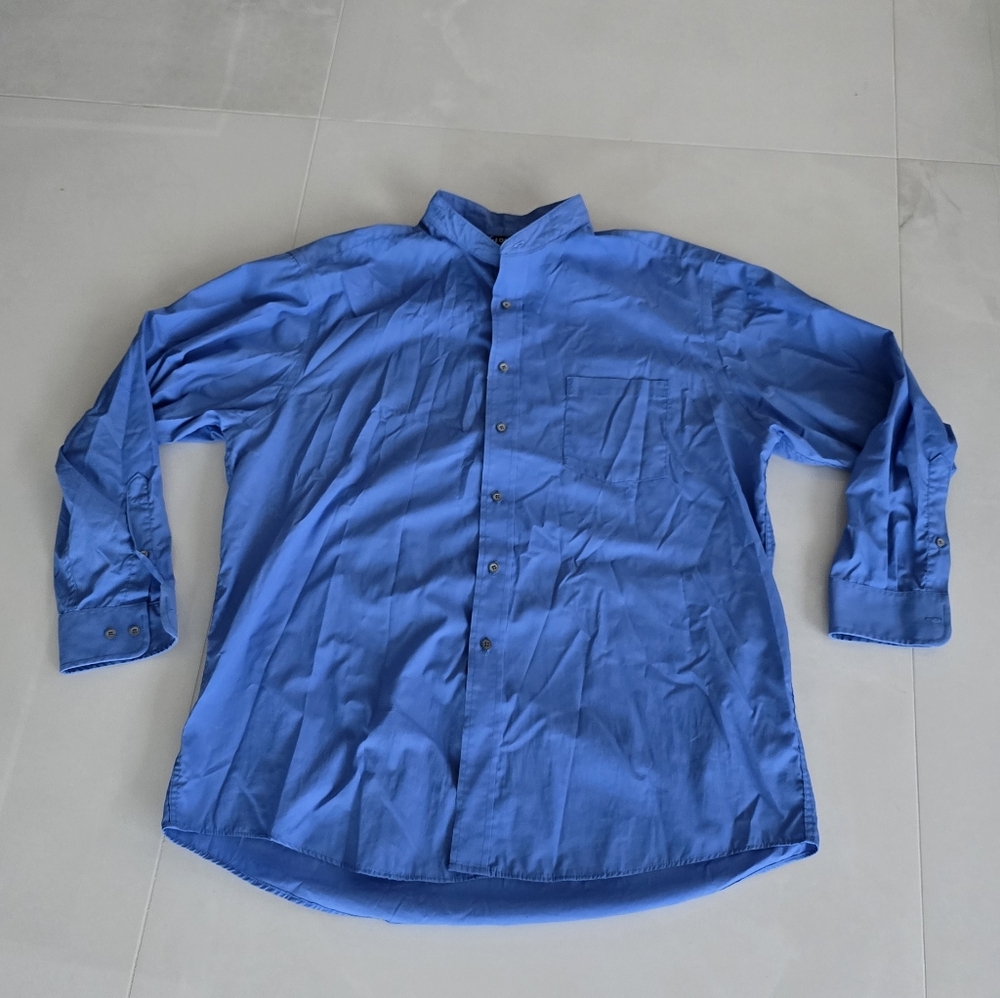George Men's Blue Casual Button-Down Shirt